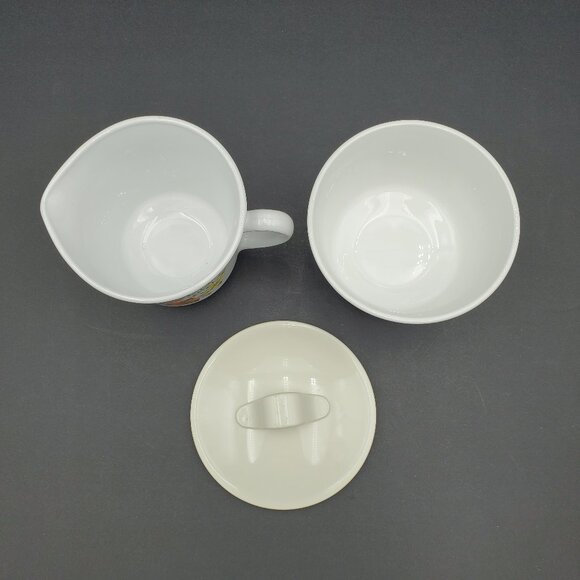 Corelle Indian Summer Creamer & Sugar Bowl Orange Yellow Flowers Creamer Set - Picture 2 of 9